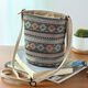Ethnic style small cloth bag mobile phone small shoulder bag walking crossbody small bag small bucket bag sense of niche literature XK240719 round bucket small crossbody-checkered-dark blue