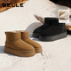 Belle thick-soled cold-proof snow boots 2025 winter new women's thickened warm velvet wool chimney short boots pine cone brown 38