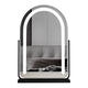 Desktop mirror make-up mirror with light desktop home led make-up mirror light luxury smart bedroom rotating supplementary light mirror charming golden arch. shaped rotating 30*40cm (three colors + light changing) charging