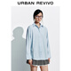 UR2025 Winter New Women's Casual Bow Decorated Long Sleeve Cardigan Shirt UYL250141 Blue S