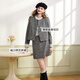 Xiangying Xiaoxiangfeng gray woolen jacket women's suit 2025 winter new miu style short skirt two-piece set light gray M