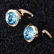 Lieshang men's French shirt cufflinks, cuff nails, cuff nails, men's cuff buttons, long-sleeved shirts, diamond-encrusted cuff buttons, women's gold sky blue cuff buttons