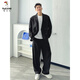 Woodpecker (TUCANO) double-breasted suit suit men's spring and autumn Korean style handsome casual suit loose jacket trend apricot gray suit L recommended 135-155 Jin Jin equals about 0.5 kg