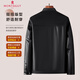 Montagut gift box, wear-resistant and comfortable & diamond plus velvet, autumn and winter leather jacket, men's business casual lapel jacket, black 3XL /56