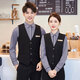 Punizi Hotel KTV Work Clothes Vest Set Catering Western Restaurant Hotel Hot Pot Restaurant Cashier Female Waiter Uniform Male (Male) Gray Shirt + Black Vest XL