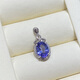 Meluxe 18K gold colored gemstone necklace tanzanite pendant diamond pendant for women birthday gift tanzanite about 1.98 carats