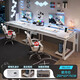Double Computer Desk Desktop Bedroom Household Long Desk Couple Gaming Table Table and Chair Set Simple Office Desk Popular Hot Selling Main Image Double Model 200cm Bright Moon White Assembly