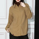 CHOCOOLATE it women's fashion brand fake two-piece high collar long-sleeved shirt for women autumn and winter brushed thickened inner layered shirt for women apricot 2XL