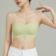 Urban Beauty Seamless Spaghetti Strap Underwear Women's 2025 Thin One-piece Bra Pad Tube Top New Beautiful Back Bra Skin Color + Fruit Green M