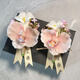 Calla lily, butterfly orchid, pink corsage knot, wedding groomsmen, bridesmaid, bridegroom and bride brooch set, beautiful full note, pink butterfly orchid wrist flower