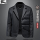 B PRORSUM Burberry Men's Suit Collar Down Jacket Fashion New French Trendy Men's Down Suit Winter Warm Casual Black M