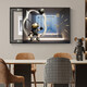 
HanXUAN (HANXUAN) light luxury meter box decoration painting with clock distribution box cover without holes Modern simple hanging painting Astronaut watch K11967 55*45cm (cover 45*35) black frame with cover