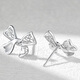 Meluxe soft light butterfly PT950 platinum earrings ribbon bow hollow earrings birthday gift about 3.41g/pair