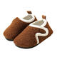 Children's floor socks anti-slip spring thickened plus velvet baby shoe covers boys and girls indoor insulation cotton slippers beige curly plush 26-27 size 15cm inner length