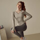 Xue Qianman yoga wear spring and autumn sports long-sleeved T-shirt professional Pilates training fitness running V-neck top purple M