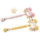 MOONPIE crab teether baby teething stick, anti-eating hand toy 6-12, food grade beige crab