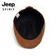 JEEP fashion suede beret men's autumn and winter retro peaked cap casual painter forward cap elastic head circumference black - suede peaked cap one size adjustable