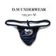 Men's underwear low-waist sexy cartoon bear trendy thong T-pants polyester personality Internet celebrity sexy temptation single butt sky blue + red M