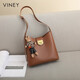 Viney cowhide bag women's bag brand bucket bag light luxury shoulder crossbody bag birthday gift high-end gift to girlfriend and wife