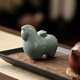 Naturally gifted twelve zodiac tea pets, simple tea toys, Ge kiln opening slices, customized gifts, instant riches, tea ceremony ceramic ornaments and accessories, celadon instant rich tea pets