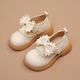 Bombshell Girls' Small Leather Shoes Princess Shoes 2026 Four Seasons New British Style Versatile Soft Soled Children's Shoes for Performance and School Wear Single Shoes Bow-Off-White Size 32 Inner Length 19.6cm