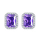 925 square diamond zircon gemstone earrings rectangular crystal earrings jewelry earrings high quality wholesale tanzanite blue December 925 silver