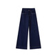 Langsha Jeans Women's 2025 Autumn and Winter New High Waisted Wide Leg Straight Pants Denim Blue Small People Slimming Crotch Covering Pants