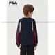 FILA KIDS Children's Clothing Boys' Sweaters 2025 Winter New Children's Cotton Comfortable Loose Tops Official Authentic Night Machine Blue-NV M 140c