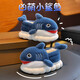 Winter children's cotton shoes, boy's shark bag heel, warm and furry, cute girl's home baby anti-slip cotton slippers, upgraded version of environmentally friendly material blue (heel bag), size 12 34/35 (shoe inner length 20CM, suitable for feet 19