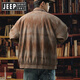 JEEP SPIRIT Jeep tie-dye jacket men's gown spring and autumn 2025 trendy brand loose-sensing tool lapel jacket large size K15828 black M