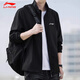 Li Ning (LI-NING) Jacket Men's Spring and Autumn New Running Outdoor Sports Stand Collar Top Men's Loose Casual Autumn Jacket Men's Black Stand Collar Sports Jacket M /170 (105-125Jin Jin equals 0.5 kg)