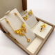 Reza Fake Hardware Set Engagement Props Simulated Three-Gold Table Sand Gold Jewelry Set Five-piece Set Ancient Heritage Bracelet 56 Sizes (Necklace + Ring + Earrings + Bracelet + Bracelet