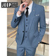 JEEP SPIRIT Jeep Suit Suit Men's Casual Business Formal Jacket Korean Style Slim Groomsmen Groom Wedding Dress Suit Three Apricot Single Suit Jacket XL (120~135Jin Jin is equal to 0.5kg)