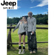 JEEP SPIRITcleanfit couple wear Henry collar gray sweater for men and women in autumn and winter lazy style high-end coat sweater trendy gray sweater for men and women M