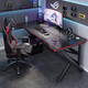 Workbench desk rental house office desk computer table desktop home gaming table and chair set bedroom simple table Black Warrior 120*60 carbon fiber K-leg gaming table