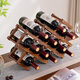 Tanbeiman red wine display rack red wine rack storage rack grid home installation-free wine rack ornaments small wine cabinet multiple bottles of wine desktop simple installation-free foldable primary color - two layers (thickened pure bamboo) 3 bottles