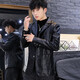 MGOLCPS men's leather jacket autumn and winter velvet thick Korean version trendy handsome suit leather jacket leather jacket motorcycle suit men's black ZW8937 non-velvet M