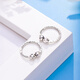 Wanfulong PT950 platinum niche light luxury earrings simple earrings plain hoops 2025 new hot style birthday gift for girlfriend Platinum PT950 niche light luxury plain hoop earrings 1.63g