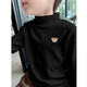 Boys' German velvet bottoming shirt, autumn and winter 2025 new style half turtleneck inner wear, warm long-sleeved T-shirt for middle and large children, trendy and cool blue Y2578 160