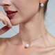 Jinxu comparable to Australian white 18K gold diamond freshwater pearl pendant women's single simple necklace clavicle chain minor flaws 13-14mm