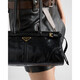 PRADA Bonnie women's black calfskin metal triangle logo handbag 1BA426_2CYR_F0002_V_MOO 1BA426_2CYR_F0002_V_MOO