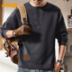 JEEP Jeep Sweater Men's Knitted Bottoming Shirt 2024 Winter Casual Henley Collar Heavy Long Sleeve T-Shirt Men's Spring 2319 Blue Gray Jeep Official S_70-89Jin Jin is equal to 0.5 kg