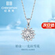 Ji Sifan Light Luxury Fashion Women's Moissanite Necklace Clavicle Chain Pendant Jewelry Valentine's Day Gift for Girlfriend and Wife One Carat Snowflake Necklace Exclusive Gift Box