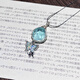 Xidian original design aquamarine rough stone butterfly necklace women's niche clavicle chain hand-wound crystal pendant Youdieyu