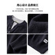 Jeep (JEEP) fake two-piece black sweater men's autumn and winter trendy brand thickened warm Henry collar sweater black _ Official M _ Recommendation _100-120Jin Jin equals 0.5 kg