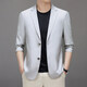 Lilang linen casual suit men's spring thin cotton and linen suit jacket white spring and summer top single piece light gray light gray 2XL 185/