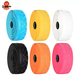 SEER Octopus Road Handlebar Tape Reinforced Shock Absorption Anti-Slip Dead Flying Bicycle Handlebar Bend Bar Wrap Strap Grip Cover White PU+Rainbow EVA