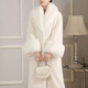 Gu Bing imitation mink imitation fur coat women's mid-length coat young style ladylike fur plush eco-friendly fur white large fur collar M