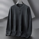 AX Armani broken code 2026 fashionable pullover Henry collar sweater men's large size bottoming shirt fat man loose casual autumn black XL
