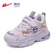 Warrior Girls' Sports Shoes Winter Children's Cute Plush Daddy Shoes Western Style Warm Cotton Shoes WZ-C063L Purple 30